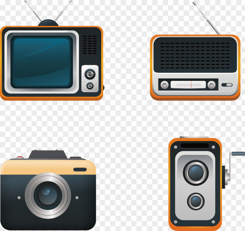 Vector Painted Television Radio Euclidean PNG