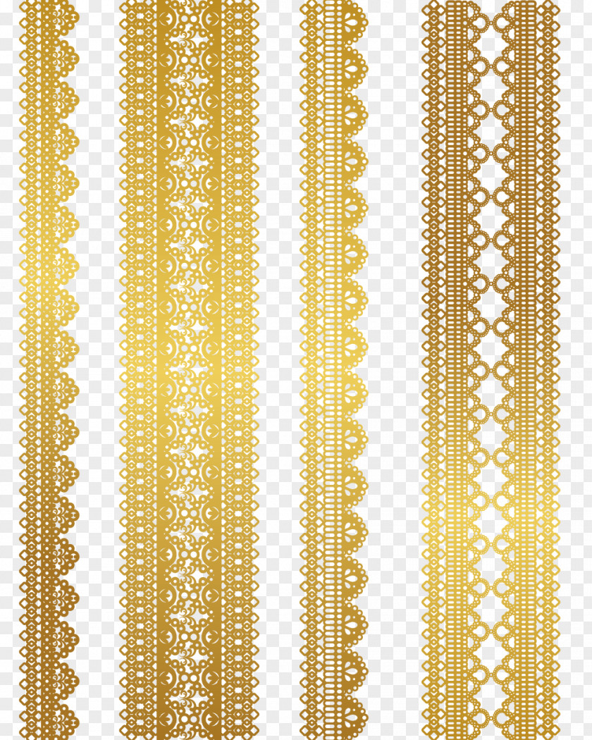 Gold Lace Pattern Vector Material Euclidean Textile PNG