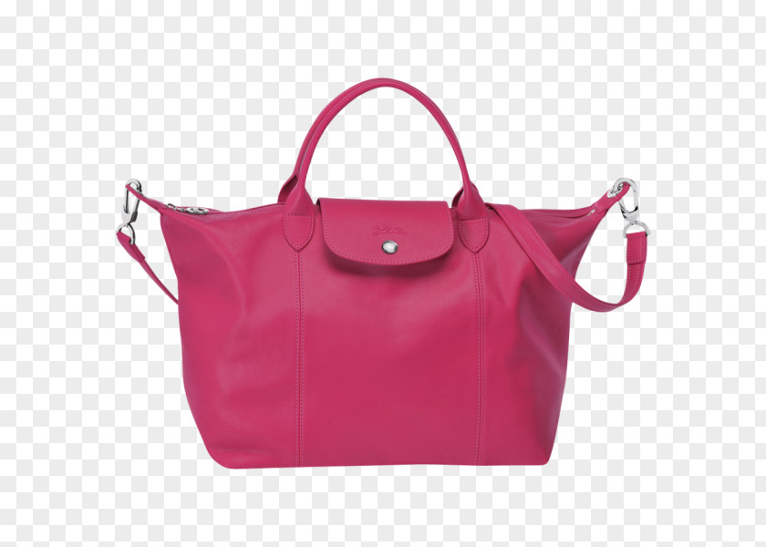Bag Tote Leather Red Longchamp Pliage PNG