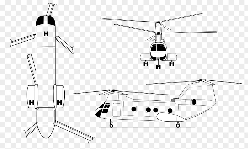 Helicopter Rotor Boeing Vertol CH-46 Sea Knight CH-47 Chinook Drawing PNG