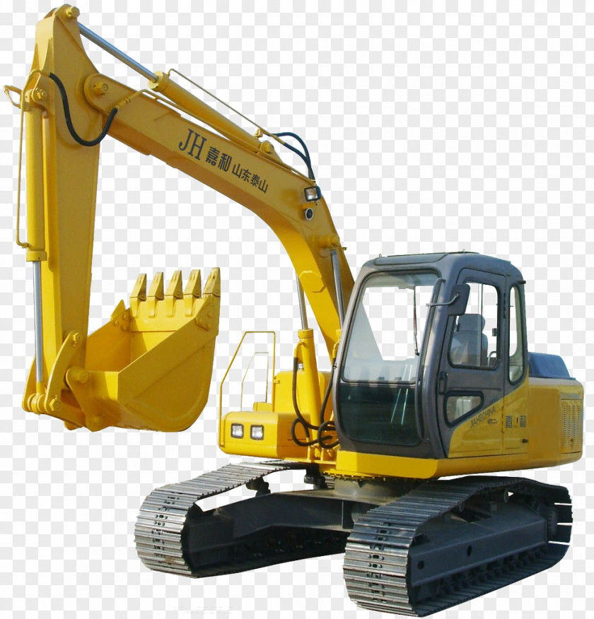 A Yellow Excavator Machine Earthworks Heavy Equipment Architectural Engineering PNG