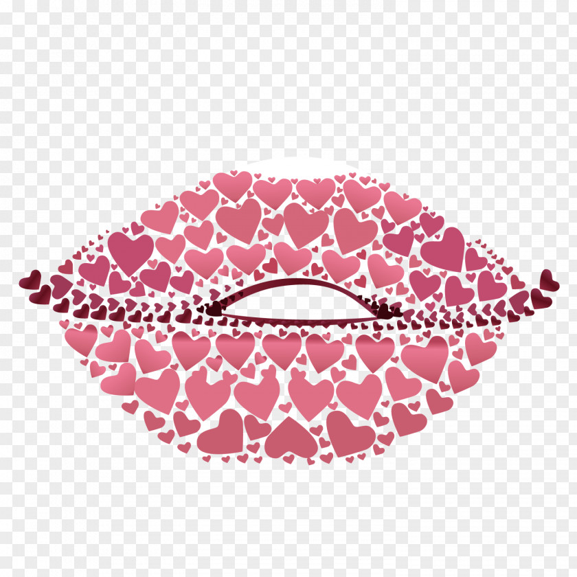 Red Lips Valentines Day Poster PNG