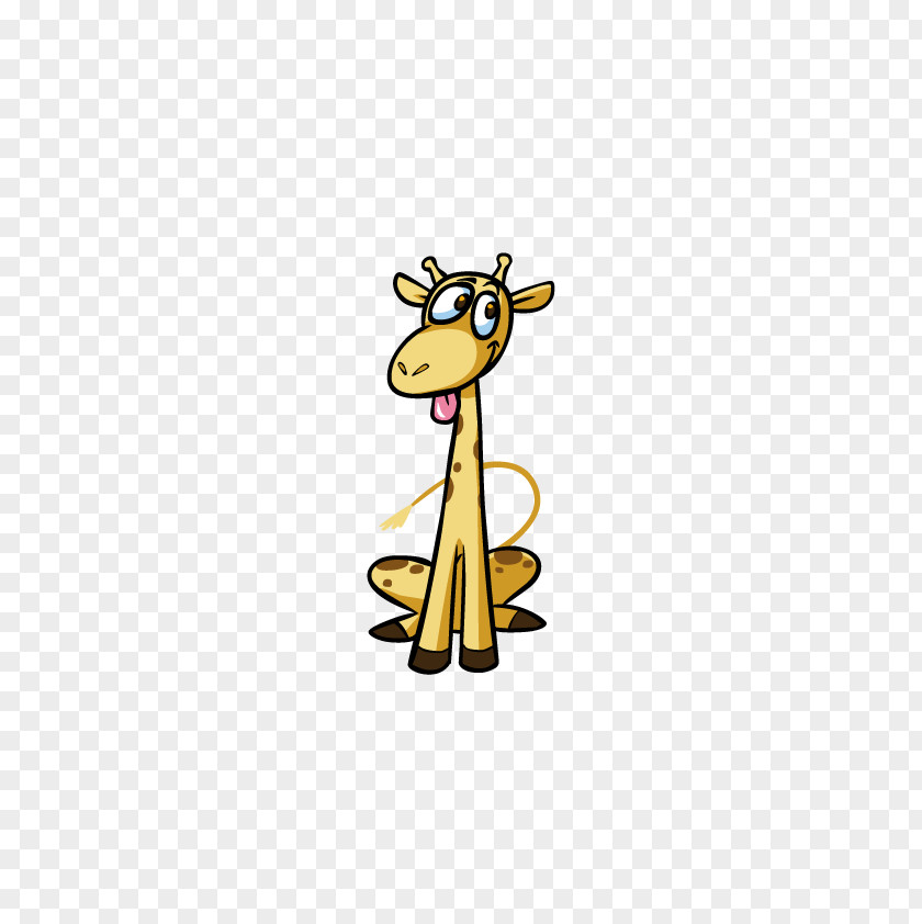 Cartoon Deer Giraffe Presentation Slide Microsoft PowerPoint PNG