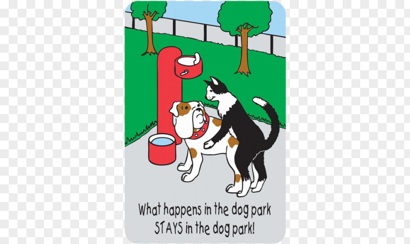 Dog Park Cartoon Greeting & Note Cards PNG