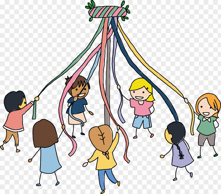 Children Are Vector Maypole Child Dance Illustration PNG