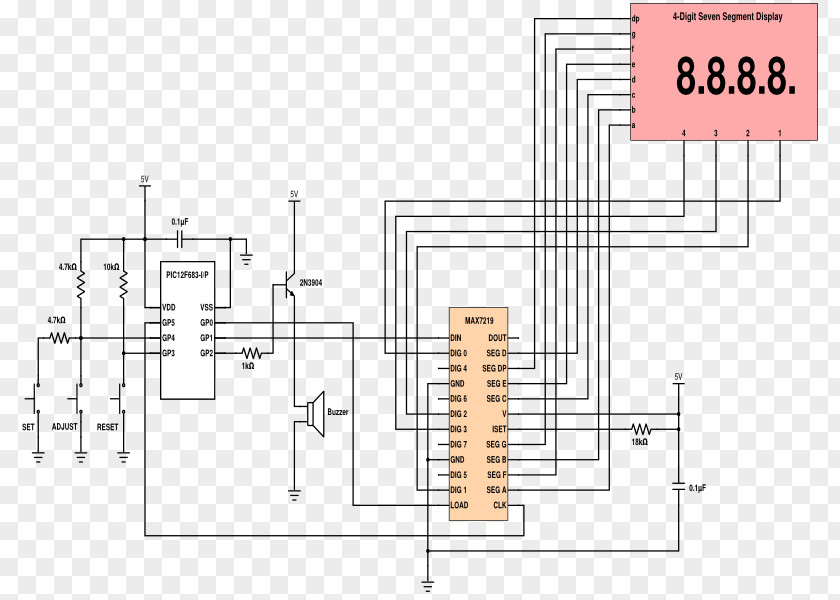 Design Timer Electronic Circuit Countdown Schematic Diagram PNG