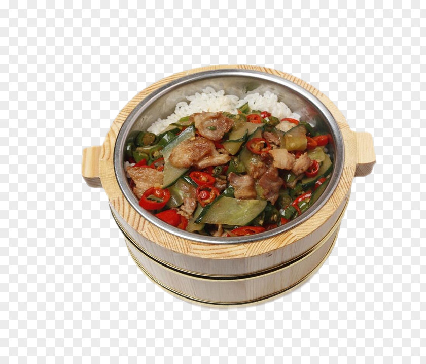 Free Rice Barrel Pull Element Pepper Steak Kung Pao Chicken Breakfast Cooked PNG