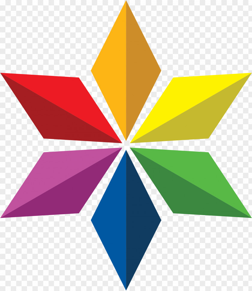 Rainbow Five-pointed Star Hexagram PNG