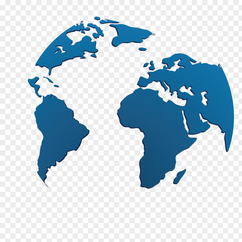 Vector Blue World Map Decoration Earth Globe PNG