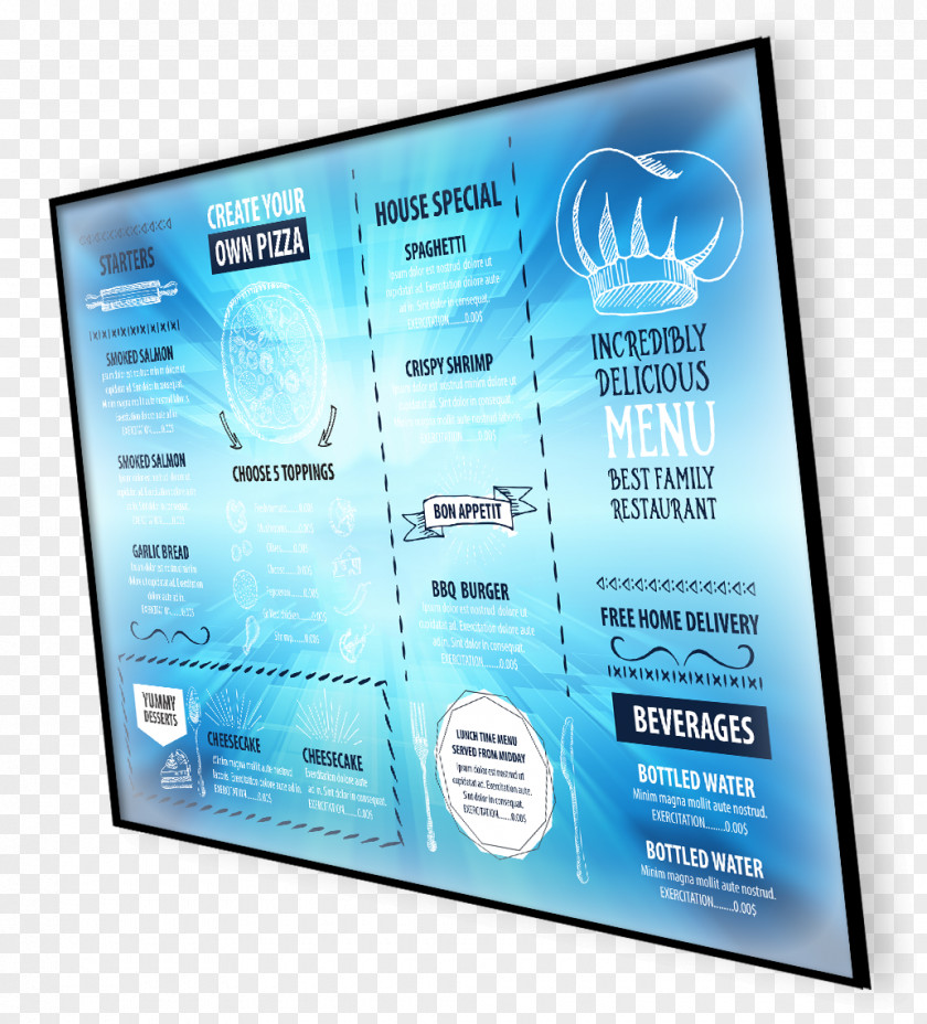 Menu Board Display Advertising Brand Multimedia PNG