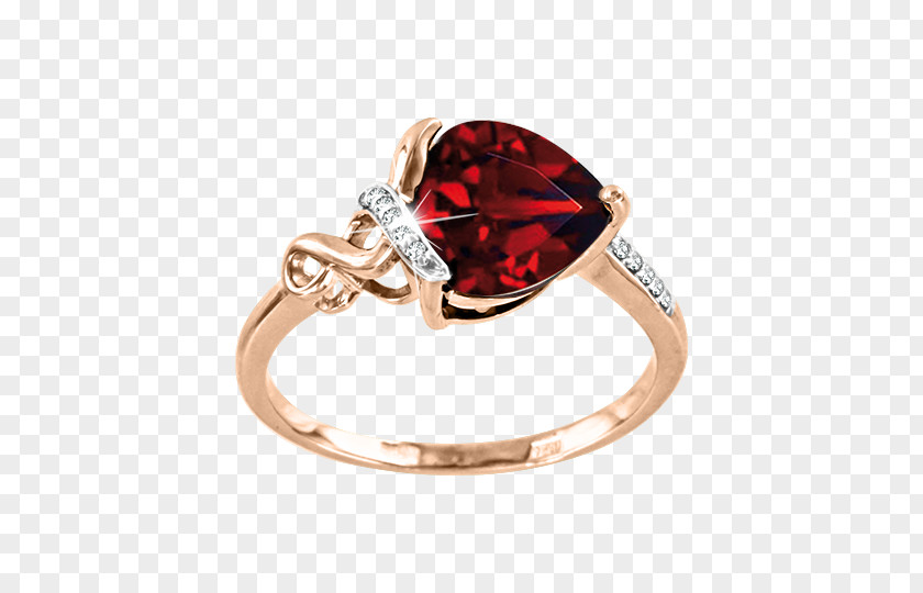 Ring Cubic Zirconia Czerwone Złoto Garnet Body Jewellery PNG