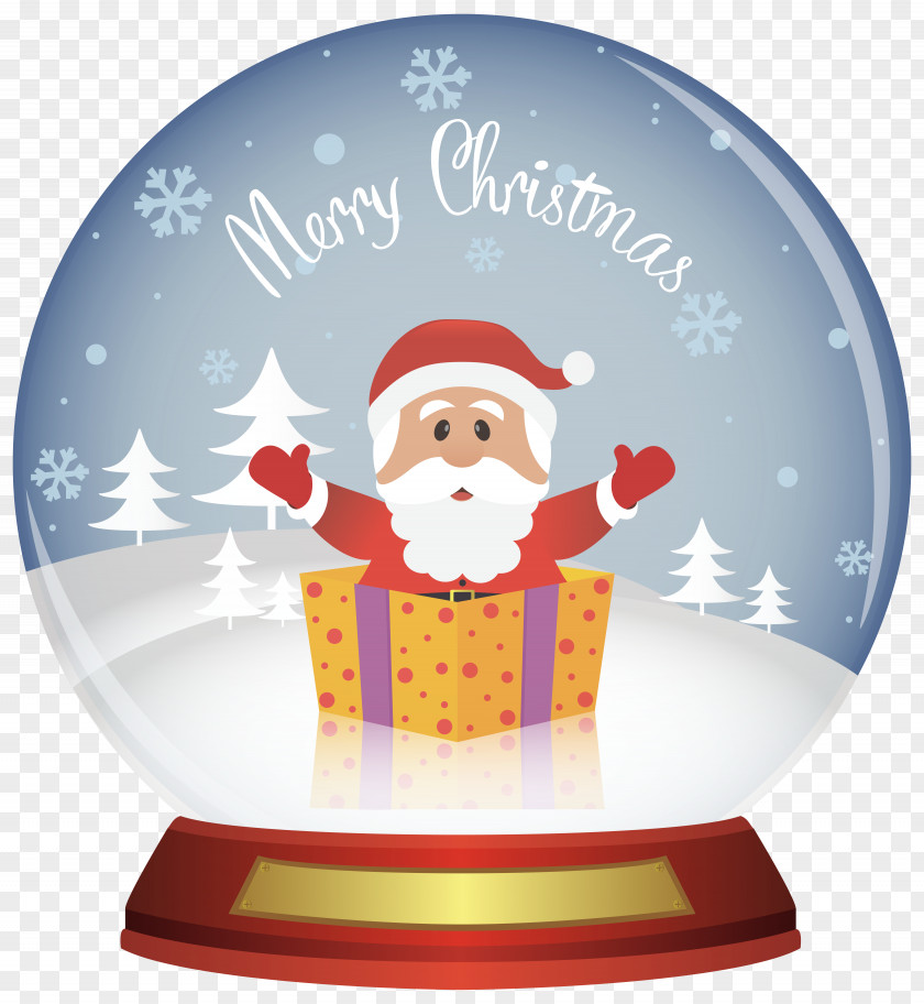 Santa Christmas Snowglobe Clipart Image Snow Globe Claus Clip Art PNG