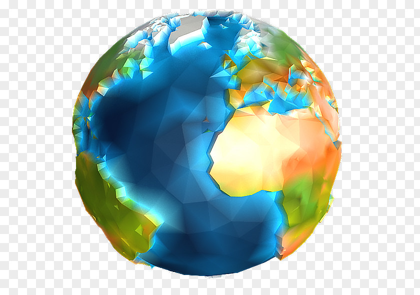 Low Poly Earth Globe World Planet Sphere PNG