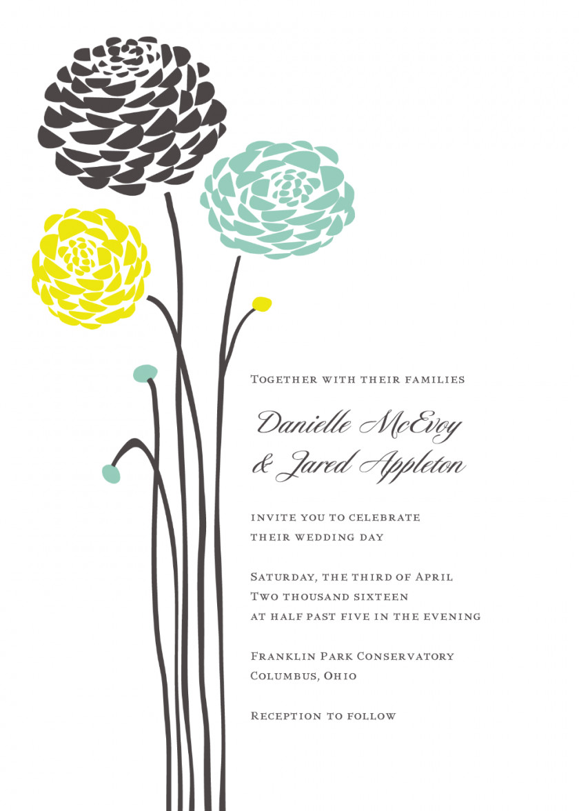 Aqua Cliparts Wedding Invitation Dahlia Flower RSVP PNG