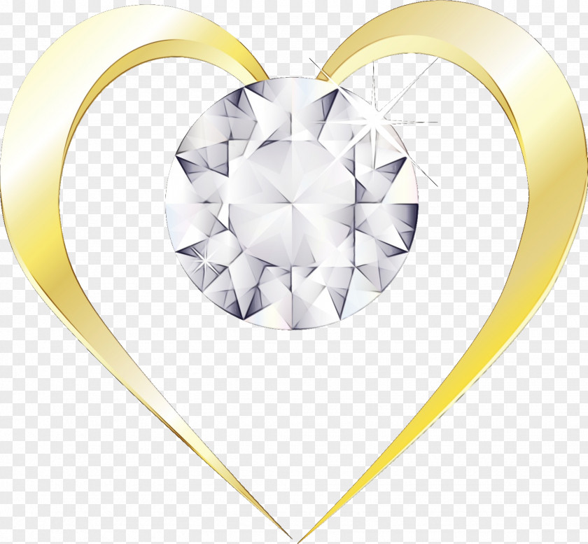Yellow Heart Diamond PNG