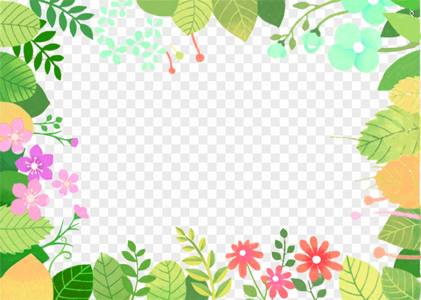 Green Cartoon Leaves Bouquet Border Texture Floral Design Leaf Animation PNG