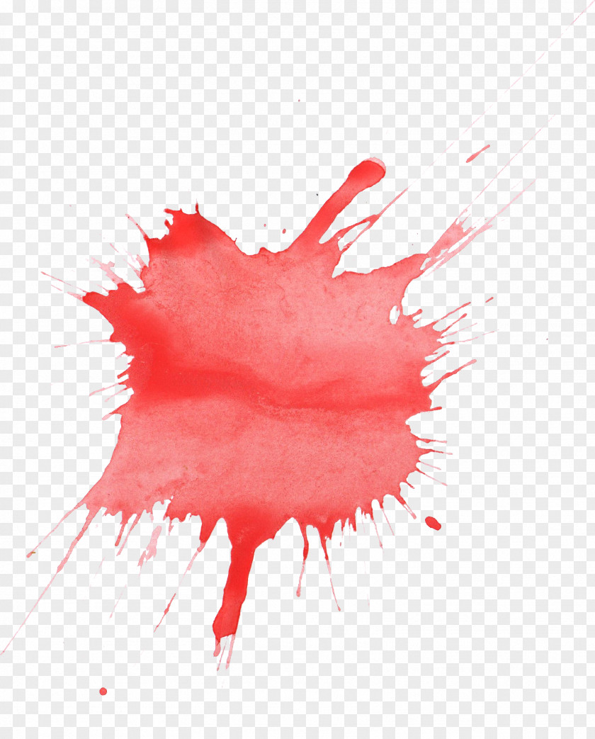 Splatter Red Watercolor Painting PNG