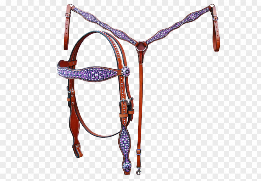 Crystal Bling Browband Bridle Horse Tack Purple Breastplate PNG
