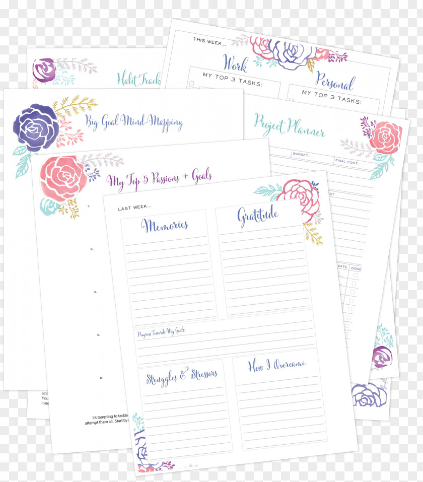 Desk Calendar Template Paper Personal Organizer Planning Goal PNG