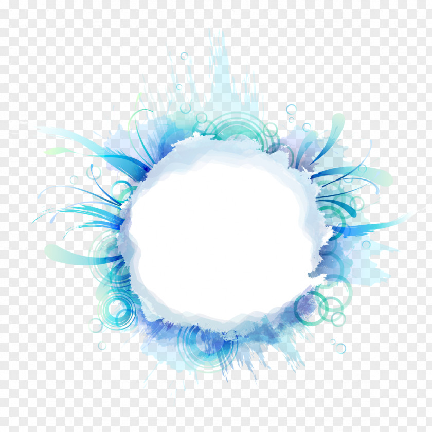 Watercolor Blue Circle PNG