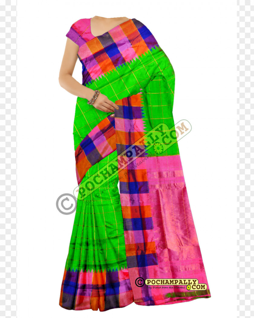 Zari Tartan Magenta Dress PNG