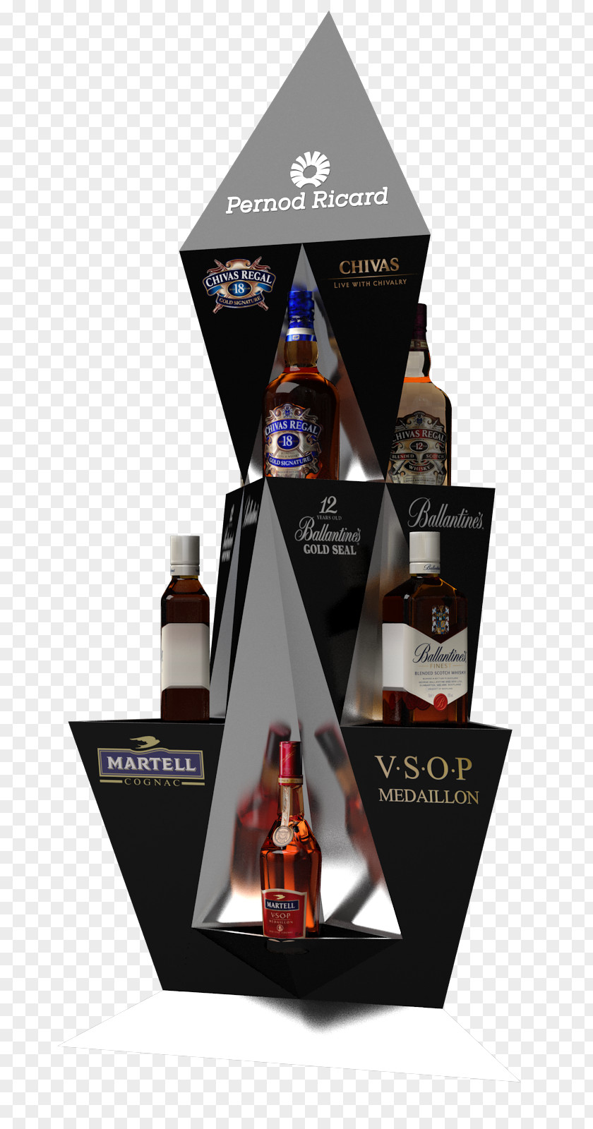 Liquor Shelf Display Liqueur Point Of Sale PNG