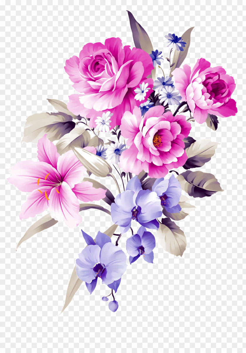 Water Color Flowers Flower Bouquet Purple Clip Art PNG