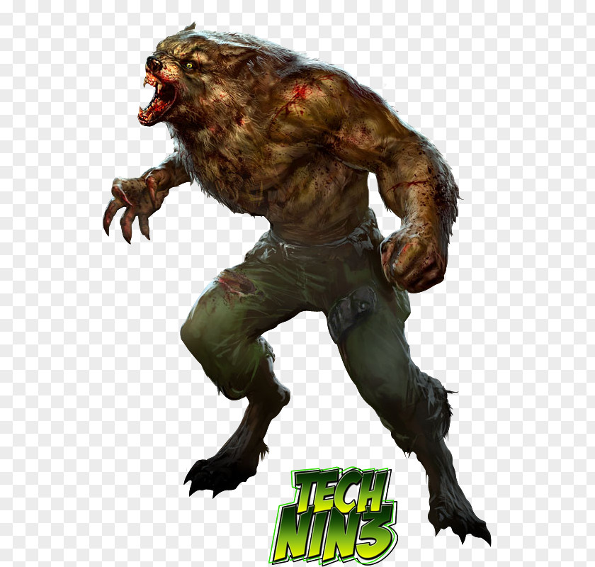Werewolf Monster Vampire Black Dog Person PNG