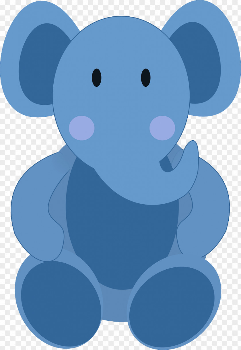 Blue Elephant Infant Boy Clip Art PNG