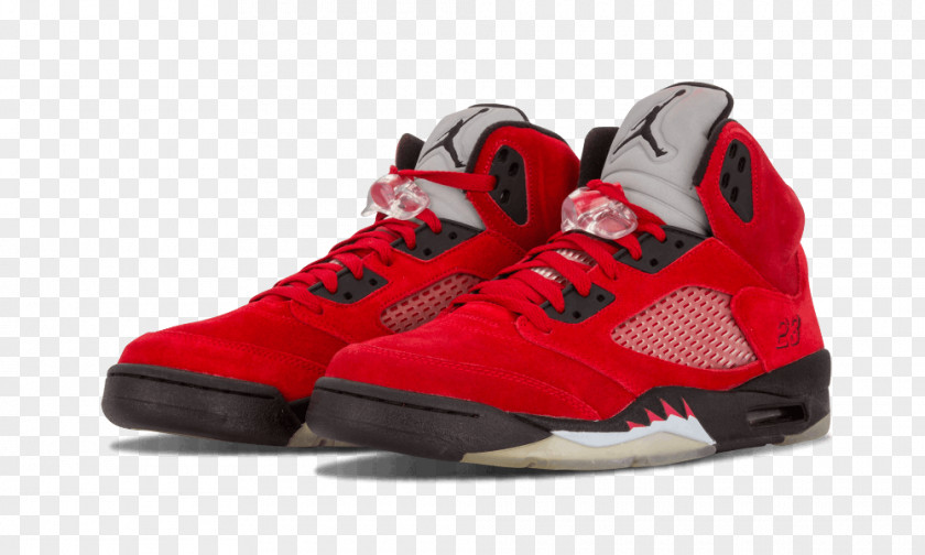 Nike Air Jordan 5 Retro Raging Bull Red Suede 2009 Mens Sneakers Men's Shoe Style PNG