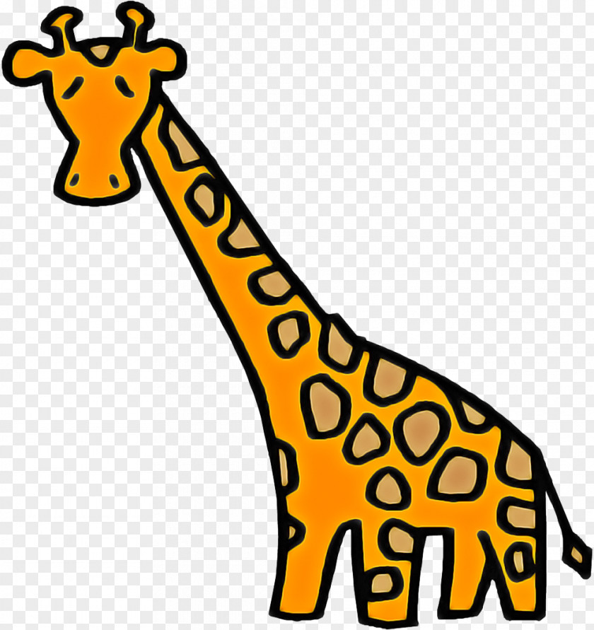 Wildlife Yellow Giraffe Cartoon PNG