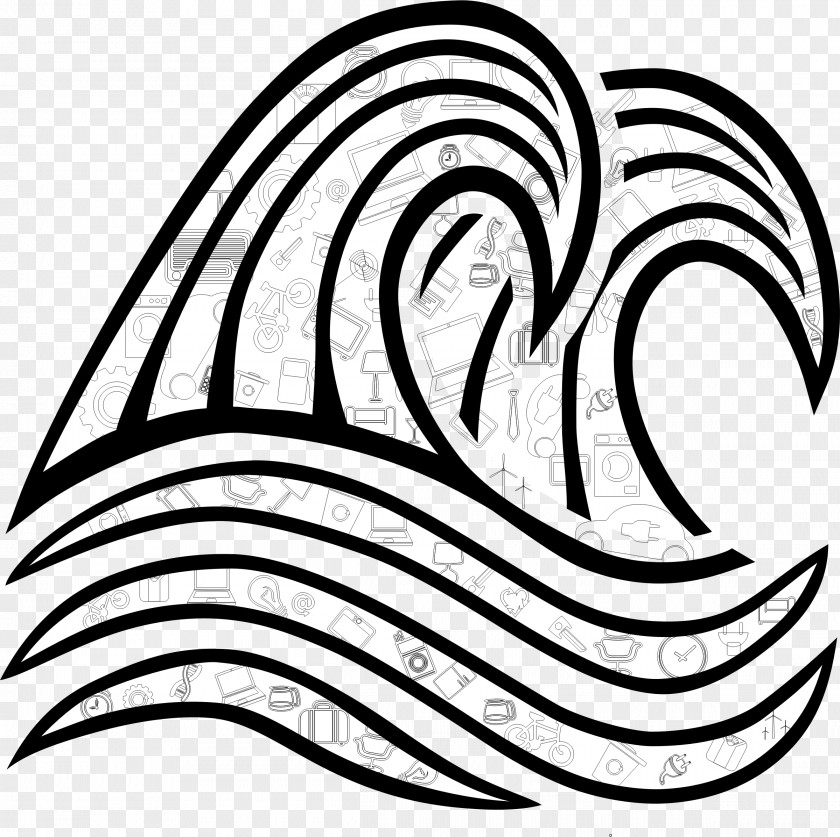Wave Line Art Drawing Clip PNG