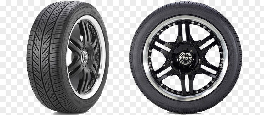 Black Car Wheel Tread Bridgestone Run-flat Tire PNG