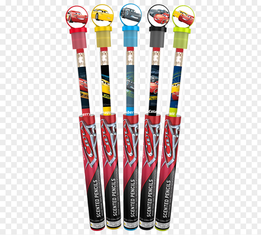 Disney Tsum Plastic Scentco, Inc. Car Colored Smecils 5 Pack Smencils Gourmet Scented Pencils PNG