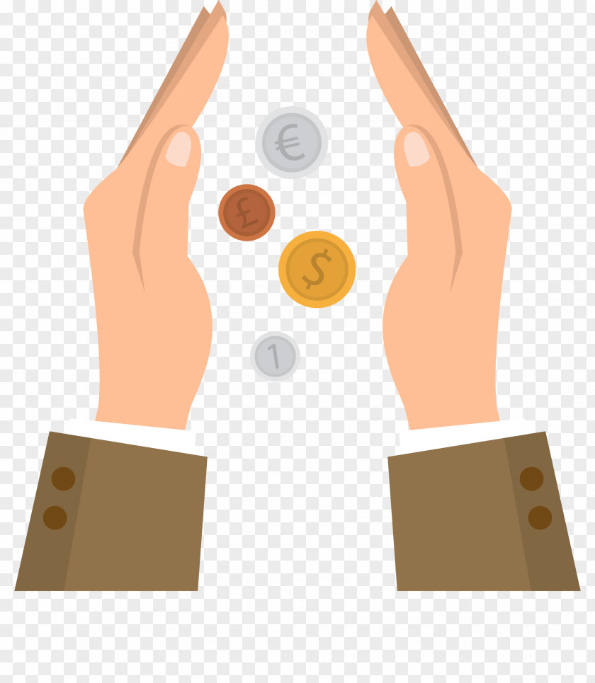 Hands Holding Gold Coins Thumb Money Currency Hand PNG