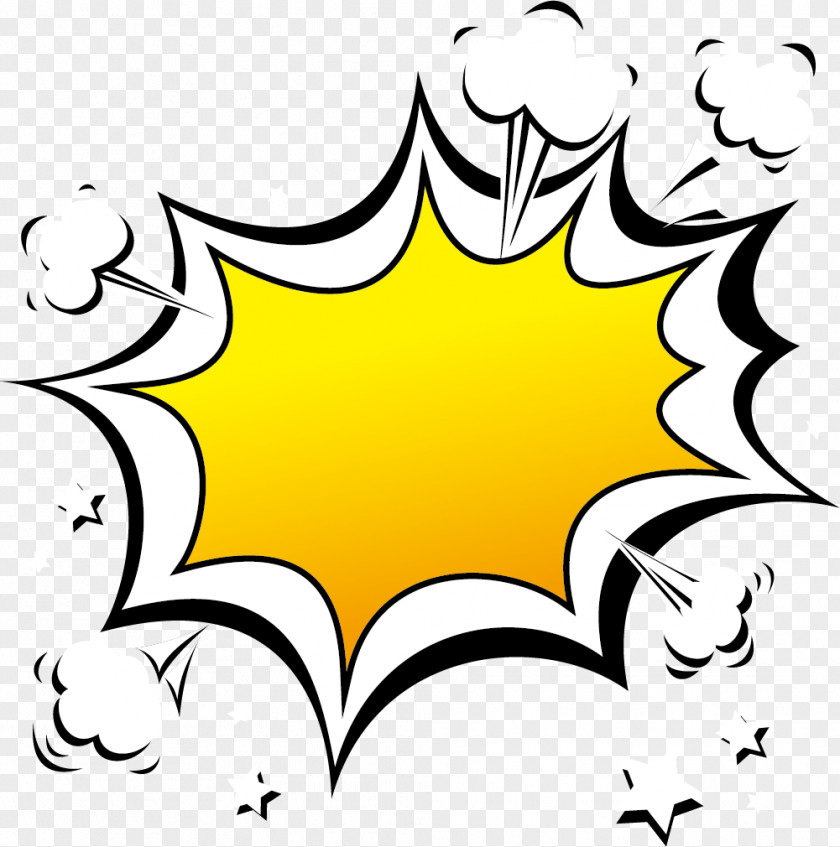 Cartoon Explosion Effects Border Speech Balloon Comics Illustration PNG