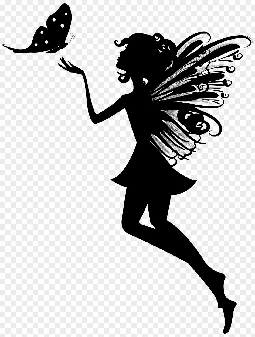 Fairy Butterfly Silhouette Clip Art Image PNG