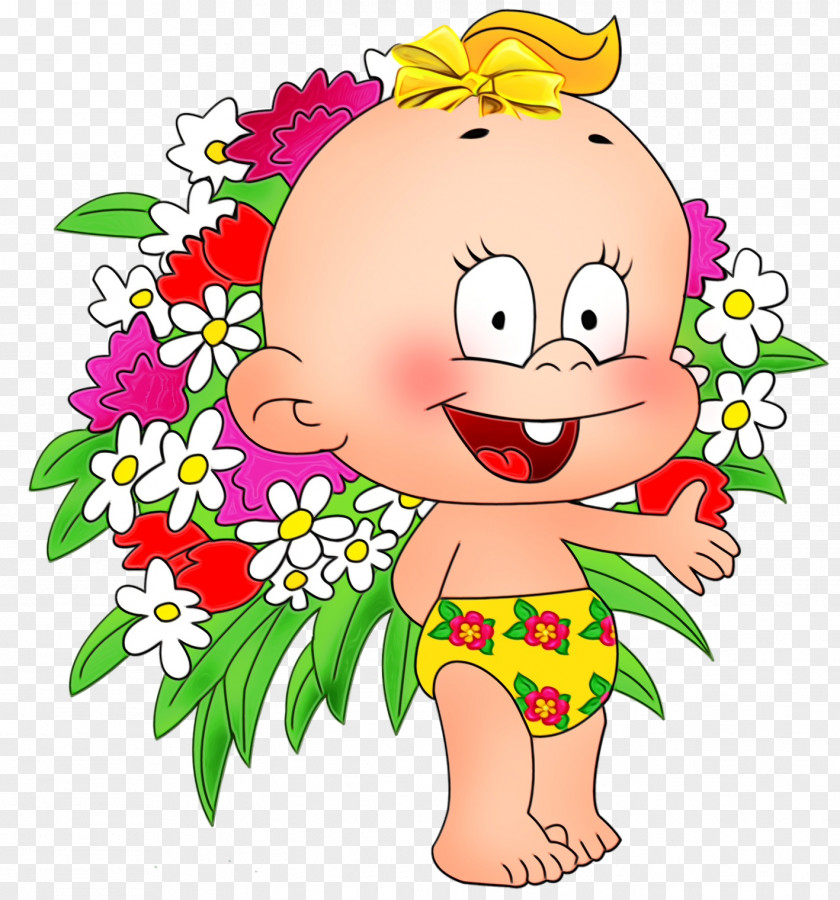 Happy Flower Cartoon Cut Flowers Bouquet Plant PNG