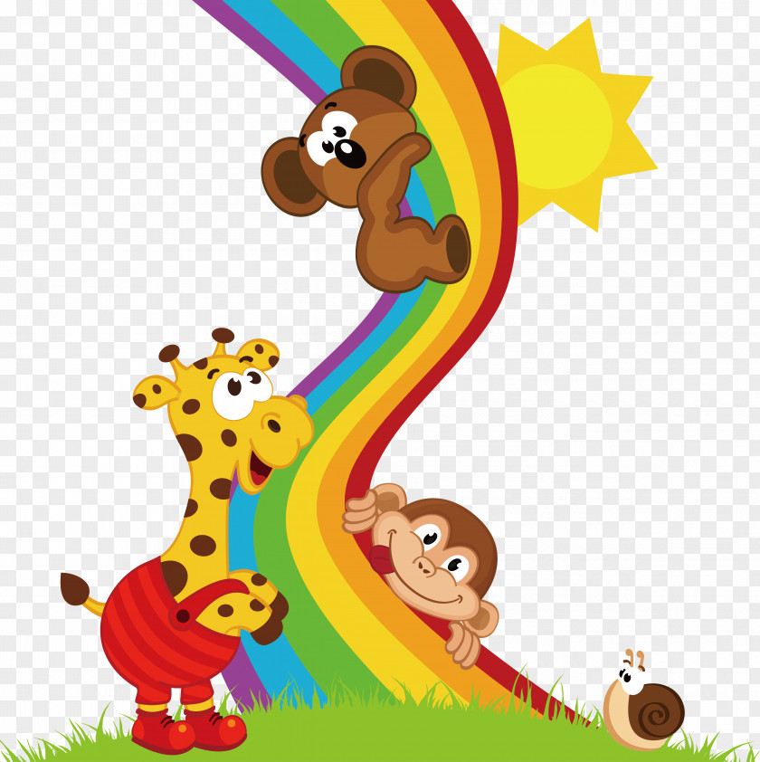 Cartoon Rainbow Bridge Measurement Height Child Illustration PNG
