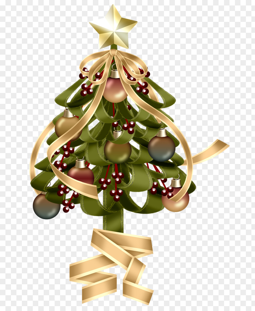 Ribbon Christmas Tree Ornament Santa Claus Day Decoration PNG