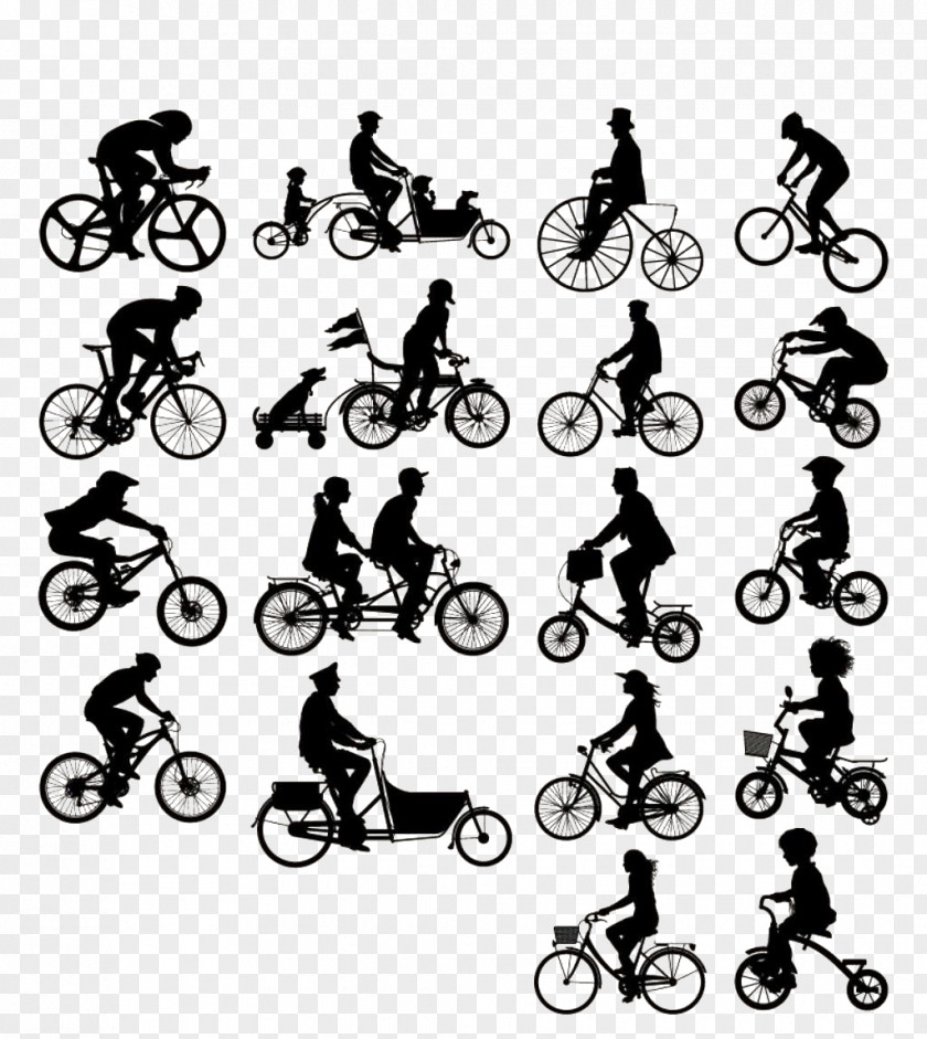 Rider Silhouette Bicycle Cycling Euclidean Vector Stock Photography PNG