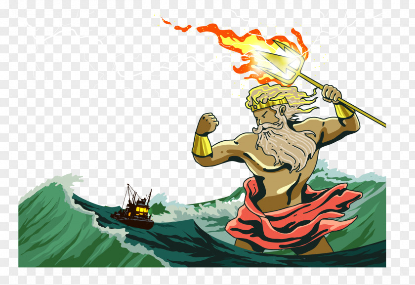 Vector Sea God Poseidon Zeus PNG