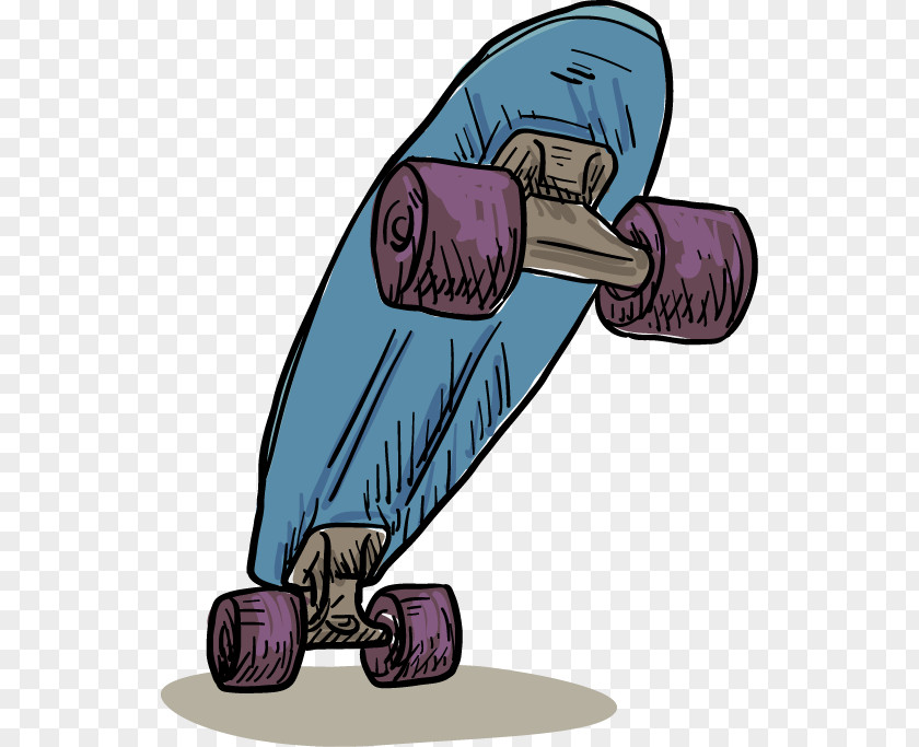 Hand-painted Skateboard Sports Longboard Skateboarding PNG