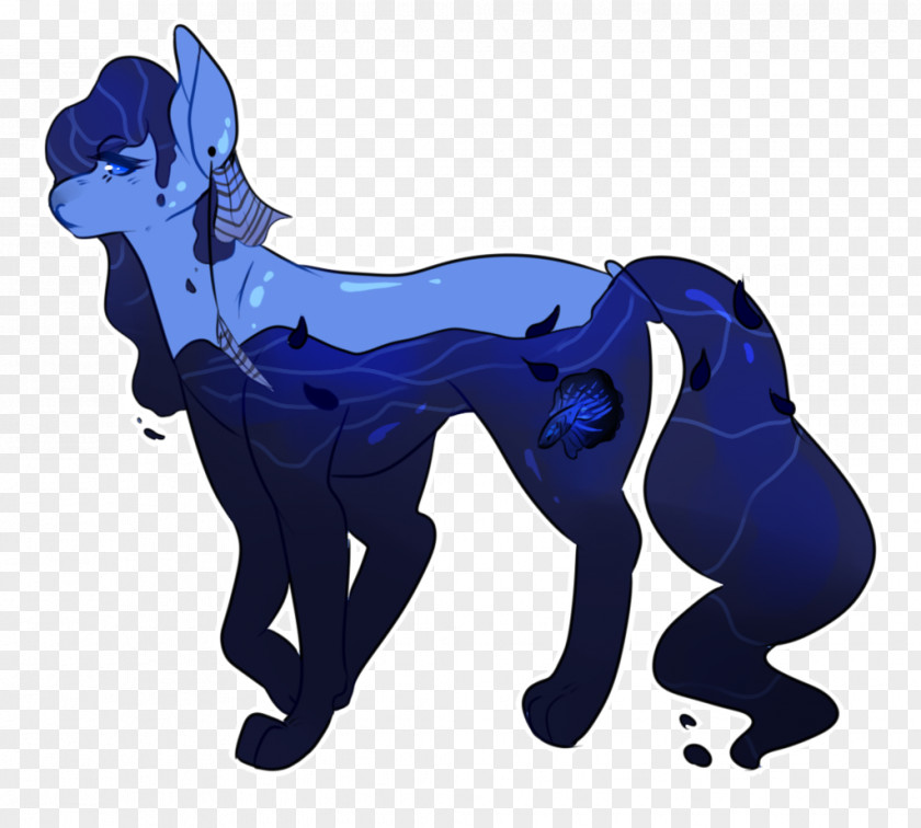 Starry Bottle Dog Mustang Pony Cobalt Blue PNG