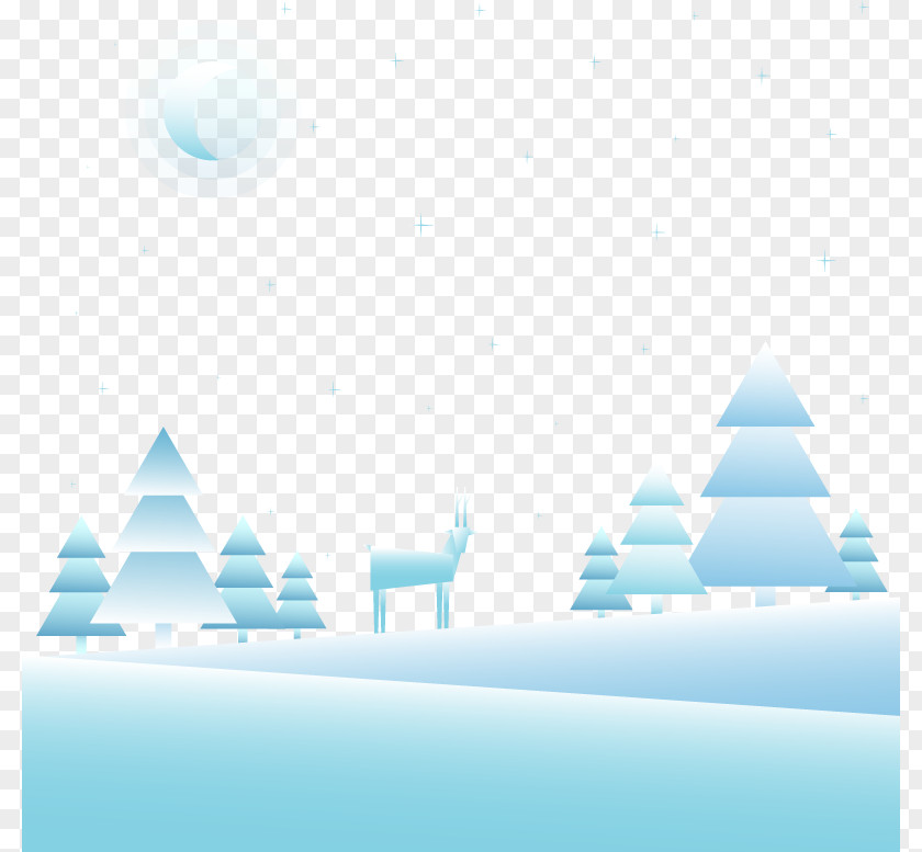 Winter Night Reindeer PNG