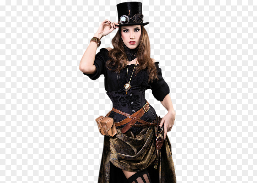 Woman Steampunk Wild West American Frontier Costume PNG