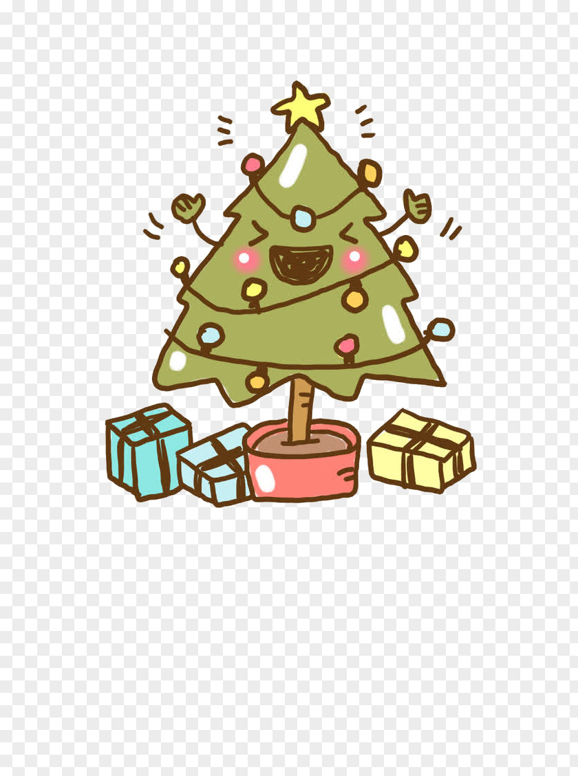 Christmas Tree Animated Santa Claus Day Gift PNG