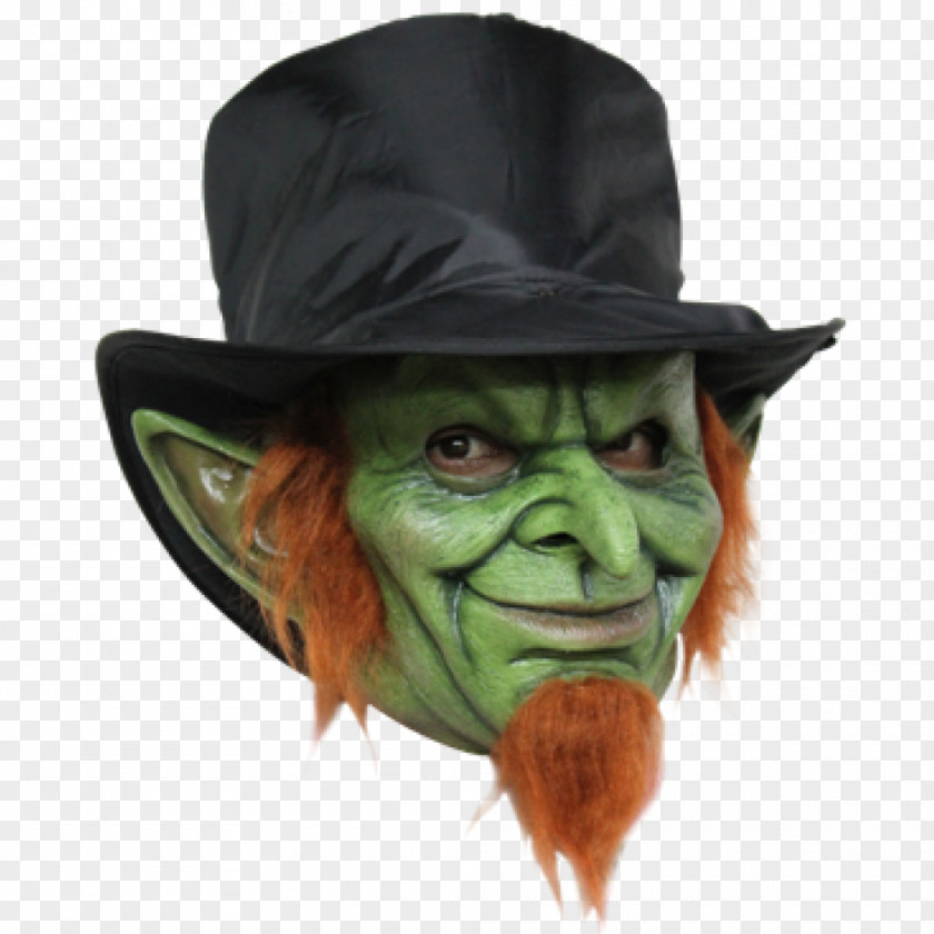 Leprechaun Green Goblin Mask Halloween Costume PNG