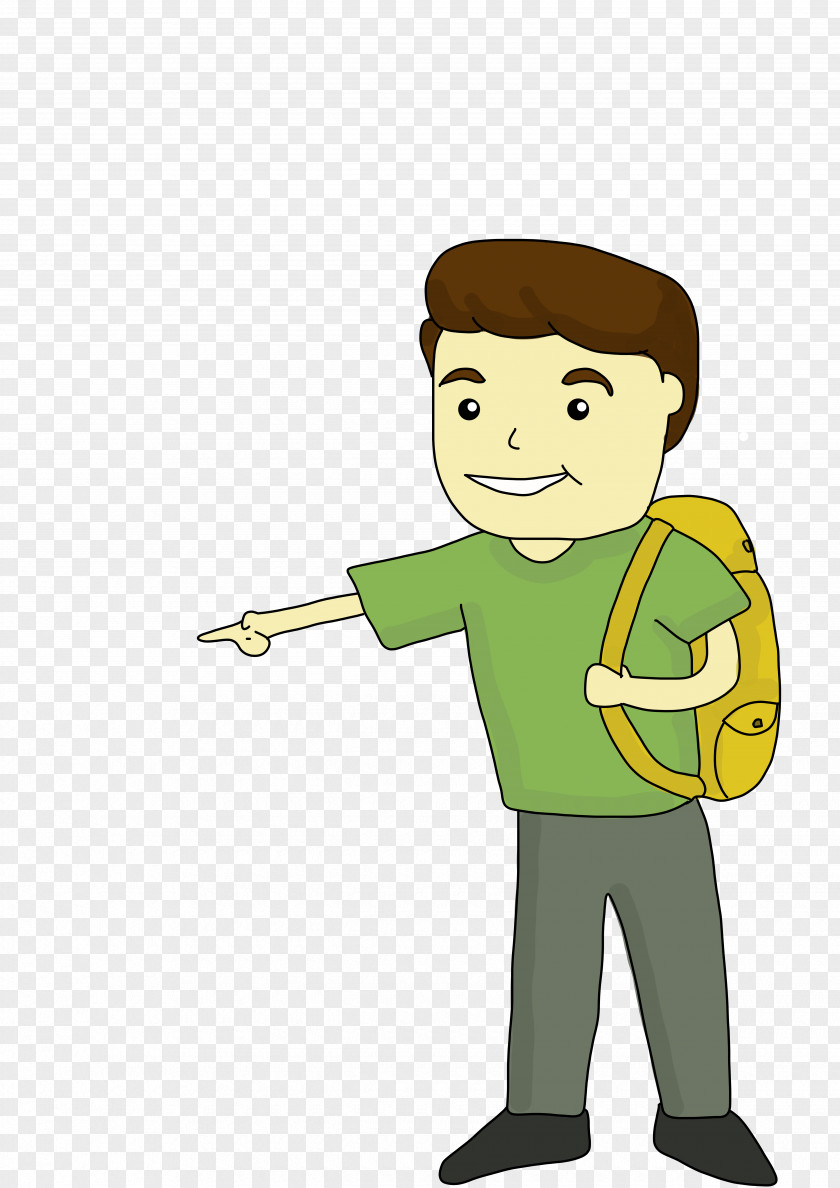 Man Cartoon Backpack Child Philosophy Clip Art PNG
