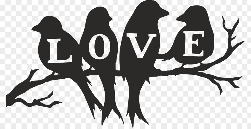 Silhouette Stencil Image Love Bird PNG